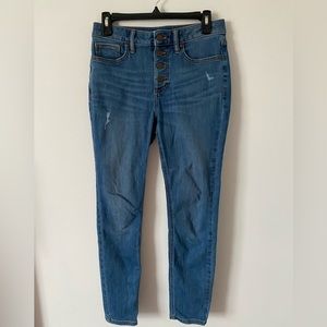 Lauren Conrad Button Fly High Rise Skinny Jeans Size 6